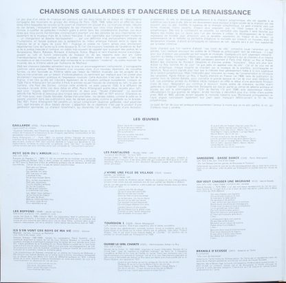 ARION AR 36 315 - Chansons Gaillardes Et Danceries De La Renaiss - Image 3