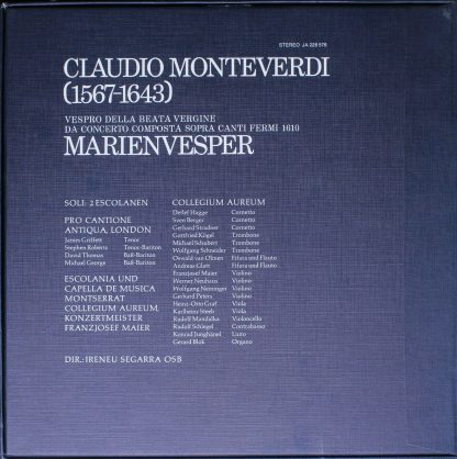 Deutsche Harmonia Mundi JA 228 576 - Vespro Della Beata Vergine - Image 2
