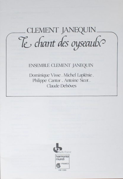 Harmonia Mundi HM 1099 - Le Chant Des Oyseaulx - Image 3