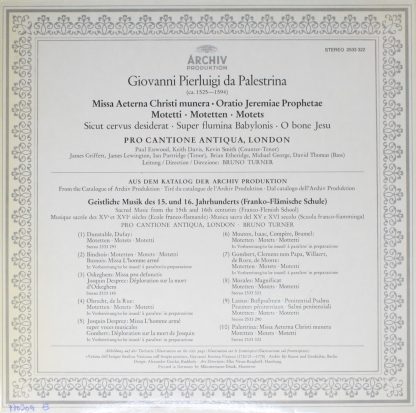 Archiv Produktion 2533 322 - Missa Aeterna Christi Munera / Orat - Image 2