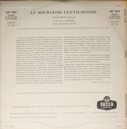 DECCA LXT 5211-3 - Le Bourgeois Gentilhomme - Image 4