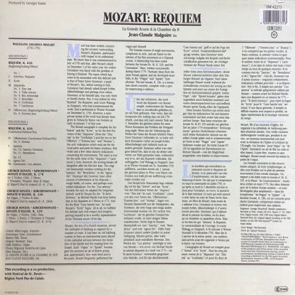 CBS Masterworks IM 42273 - Requiem / 3 Church Sonatas, K. 278, K - Image 2