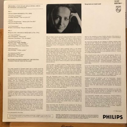 Philips 9500 098 - Sings Mozart-Rossini Opera Arias - Image 2
