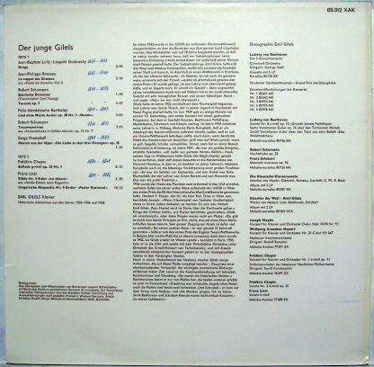 Eurodisc 85 312 XAK - Der Junge Gilels - Aufnahmen Aus Den Jahre - Image 2