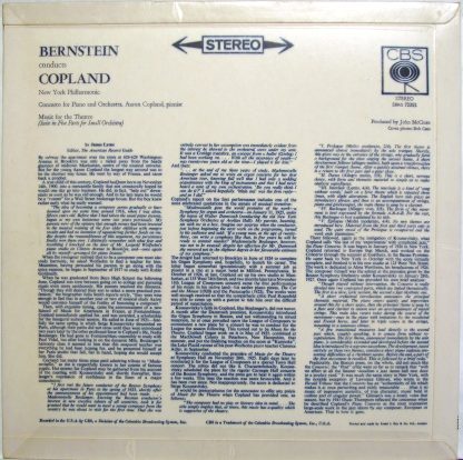 CBS SBRG 72352 - Piano Concerto, Music For The Theatre - Image 2