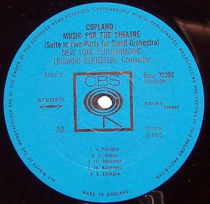 CBS SBRG 72352 - Piano Concerto, Music For The Theatre - Image 3