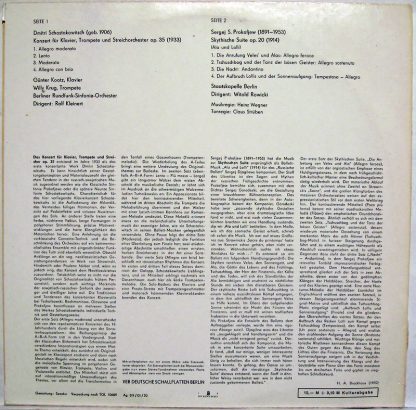 Eterna 8 26 051 - Konzert Für Klavier, Trompete Und Streichorche - Image 2