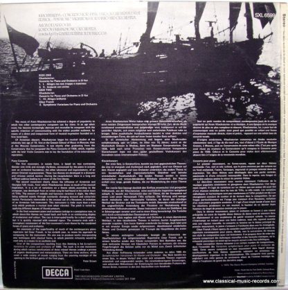 DECCA SXL 6599 - Piano Concerto / Symphonic Variations - Image 2