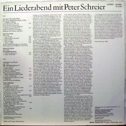 Eterna 8 27 940 - Ein Liederabend Mit Peter Schreier - Image 5