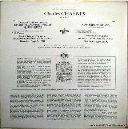 Erato STU 70 451 - BAUDO cond. CHAYNES loriod PIANO erato * - Image 2