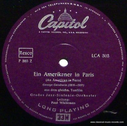 Capitol LCA 303 - Rhapsodie In Blue / Ein Amerikaner In Paris - Image 3