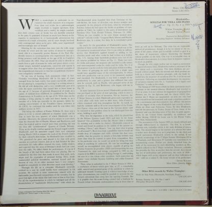 RCA LSC-3012 - Sonatas For Viola And Piano (Op. 11, No. 4 ▪ 1939 - Image 2