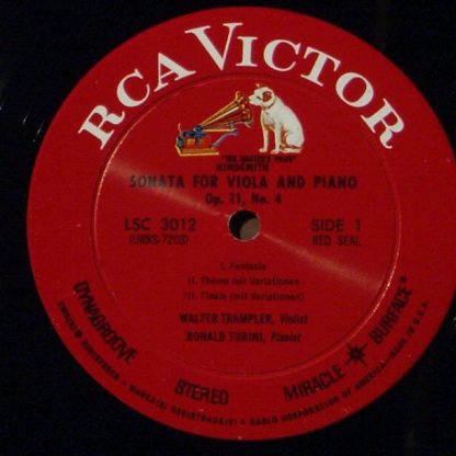 RCA LSC-3012 - Sonatas For Viola And Piano (Op. 11, No. 4 ▪ 1939 - Image 3