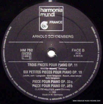 harmonia mundi France HM 752 - Intégrale De L'Oeuvre Pour Piano
