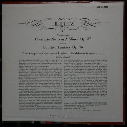 RCA Victor Red Seal LSC-2603 - Scottish Fantasy · Concerto No. 5 - Image 2