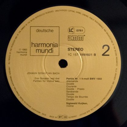 Deutsche Harmonia Mundi 1C 157 1999603 - Sonatas & Partitas BWV - Image 5