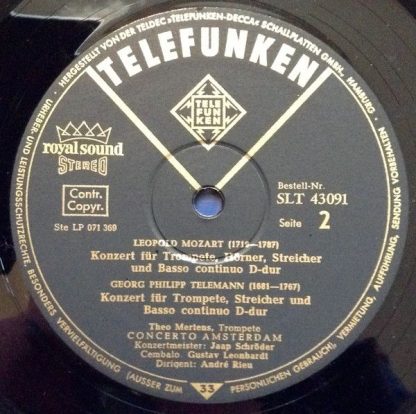 Telefunken SLT 43091 - Concerto Amsterdam : Trompeten-Konzerte - Image 3