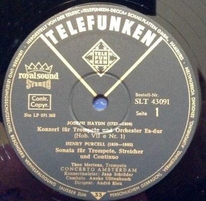 Telefunken SLT 43091 - Concerto Amsterdam : Trompeten-Konzerte - Image 4