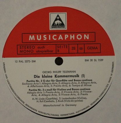 Bärenreiter-Musicaphon BM 30 SL 1539 - Die Kleine Kammermusik (S - Image 4