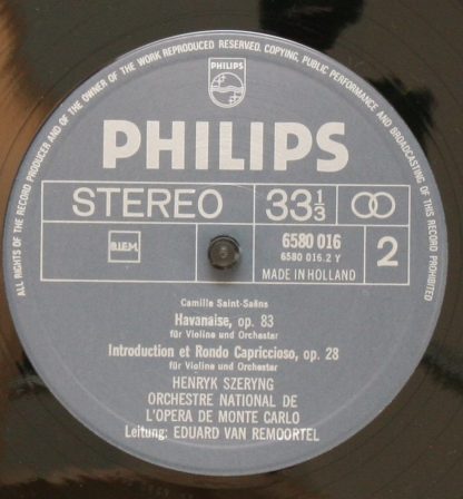 Philips 6580 016 - Violinkonzert Nr. 3 / Havanaise / Introductio - Image 4