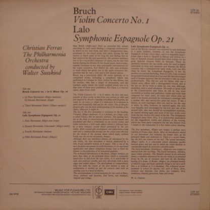 Classics For Pleasure CFP 107 - Bruch Violin Concerto No.1 / Lal - Image 2