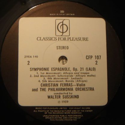 Classics For Pleasure CFP 107 - Bruch Violin Concerto No.1 / Lal - Image 4