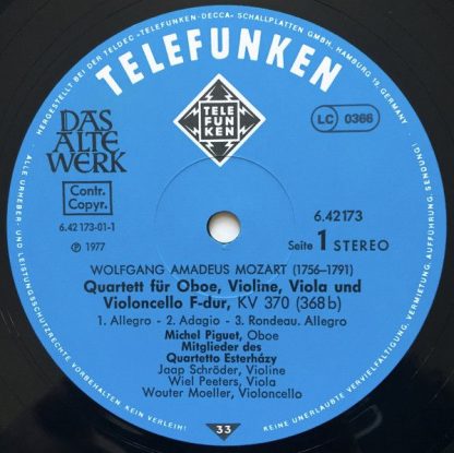 Telefunken 6.42173 AW - Oboenquartett F-dur, KV 370 / Hornquinte - Image 4