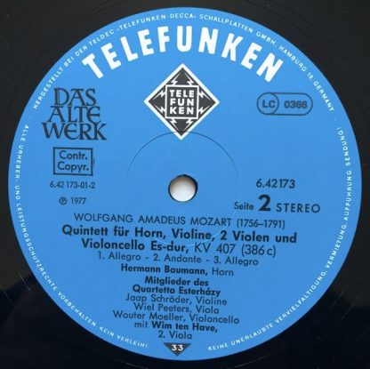 Telefunken 6.42173 AW - Oboenquartett F-dur, KV 370 / Hornquinte - Image 5