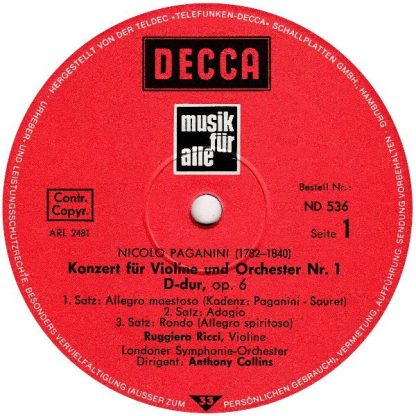 DECCA ND 536 - Violinkonzert Nr.1 & Nr. 2 - Image 4