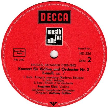 DECCA ND 536 - Violinkonzert Nr.1 & Nr. 2 - Image 5