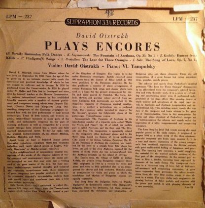 Supraphon M-LPM 237 - David Oistrakh - Image 2
