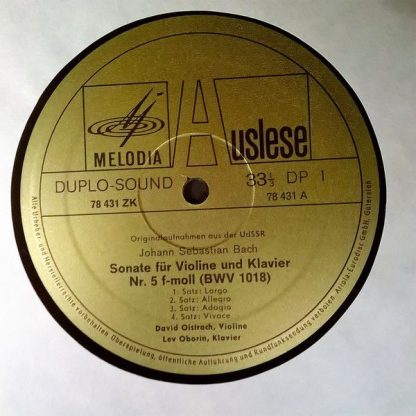 Eurodisc 78 431 ZK - Bach: Sonate Für Violine Und Klavier - Brah - Image 2