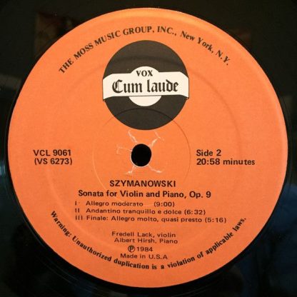 Vox Cum Laude VCL-9061 - Violin Concerto No. 2 Op. 61 / Violin S - Image 4
