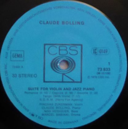 CBS 73 833 - Suite For Violin And Jazz Piano - Image 3