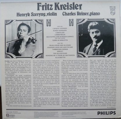 Philips 6833 164 - Henryk Szeryng Plays Fritz Kreisler - Image 2