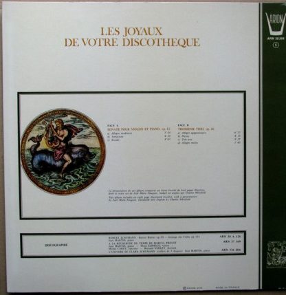 ARION ARN 38 304 - Sonate Pour Violon Et Piano, Op.12 / Troisièm - Image 2
