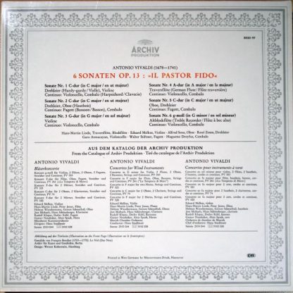 Archiv Produktion 2533 117 - 6 Sonaten Op. 13 »Il Pastor Fido« - Image 2