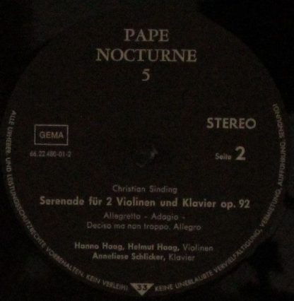 Pape Nocturne NC 5 - Serenade Für Zwei Violinen Und Klavier Op. - Image 3