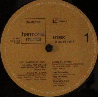 Deutsche Harmonia Mundi 1C 065-99 760 - Violinsonaten 1701 - Image 5