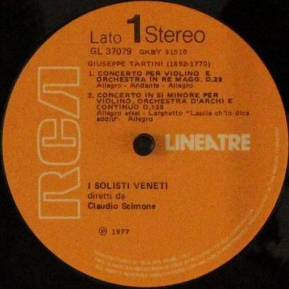 RCA GL 37079 - L'Arte Di Tartini Concerti Per Violino E Orchestr - Image 3
