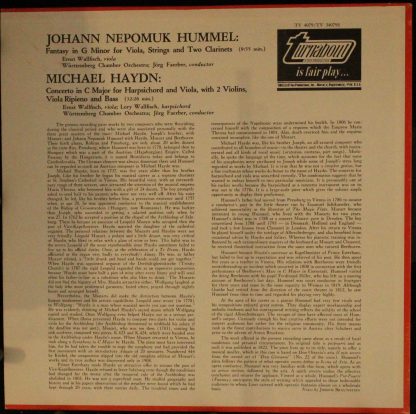 Turnabout TV 34079 S - Concerto For Viola And Harpsichord / Fant - Image 2