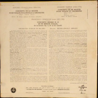 Columbia FCX 368 - Concerto Grosso N° 12 / Concerto En La Majeur - Image 2