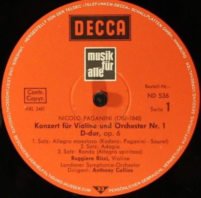 DECCA ND 536 - Violinkonzert Nr.1 & Nr. 2 - Image 3
