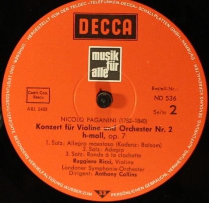 DECCA ND 536 - Violinkonzert Nr.1 & Nr. 2 - Image 4