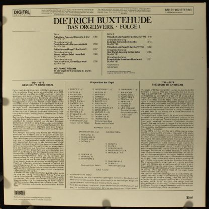 Bellaphon Germany 680-01-033 - Dietrich Buxtehude - Das Orgelwer - Image 2