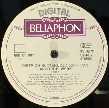 Bellaphon Germany 680-01-033 - Dietrich Buxtehude - Das Orgelwer - Image 4