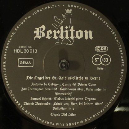 Berliton HDL 30 013 - Die Orgel Der St.-Ägidius-Kirche Zu Berne - Image 3
