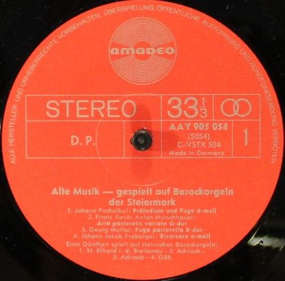 Amadeo AVRS 5054 St - Alte Musik Gespielt Auf Barockorgeln Der S - Image 4