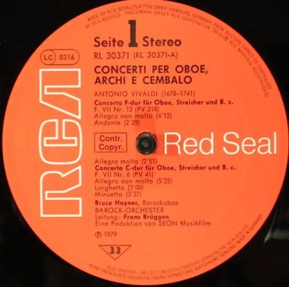 RCA Red Seal RL 30371 - Concerti Per Oboe, Archi E Cembalo - Image 6