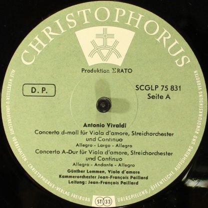 Christophorus CGLP 75 830 - Concerti Für Viola D'amore - Image 3
